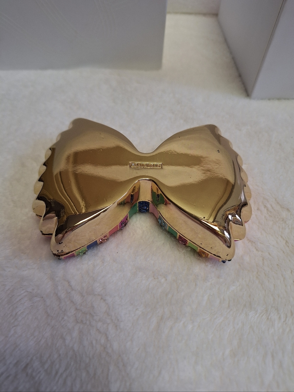 BaubleBar Farfalle Bow Tie Pasta Trinket Box Rainbow Rhinestone Catchall + Box - Picture 14 of 16